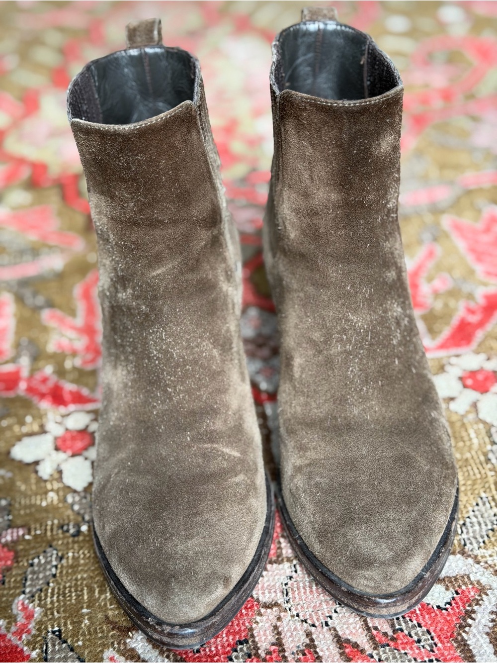 Women's Suede Ankle Booties in Brown